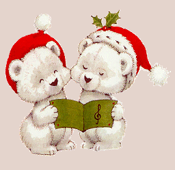 Dwa białe misie śpiewają kolędy